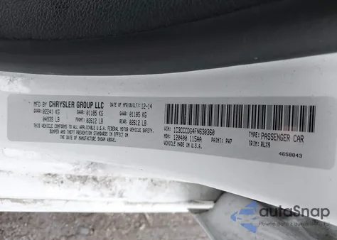 2015 Chrysler 200 S from USA, damaged, VIN 1C3CCCDG4FN630360